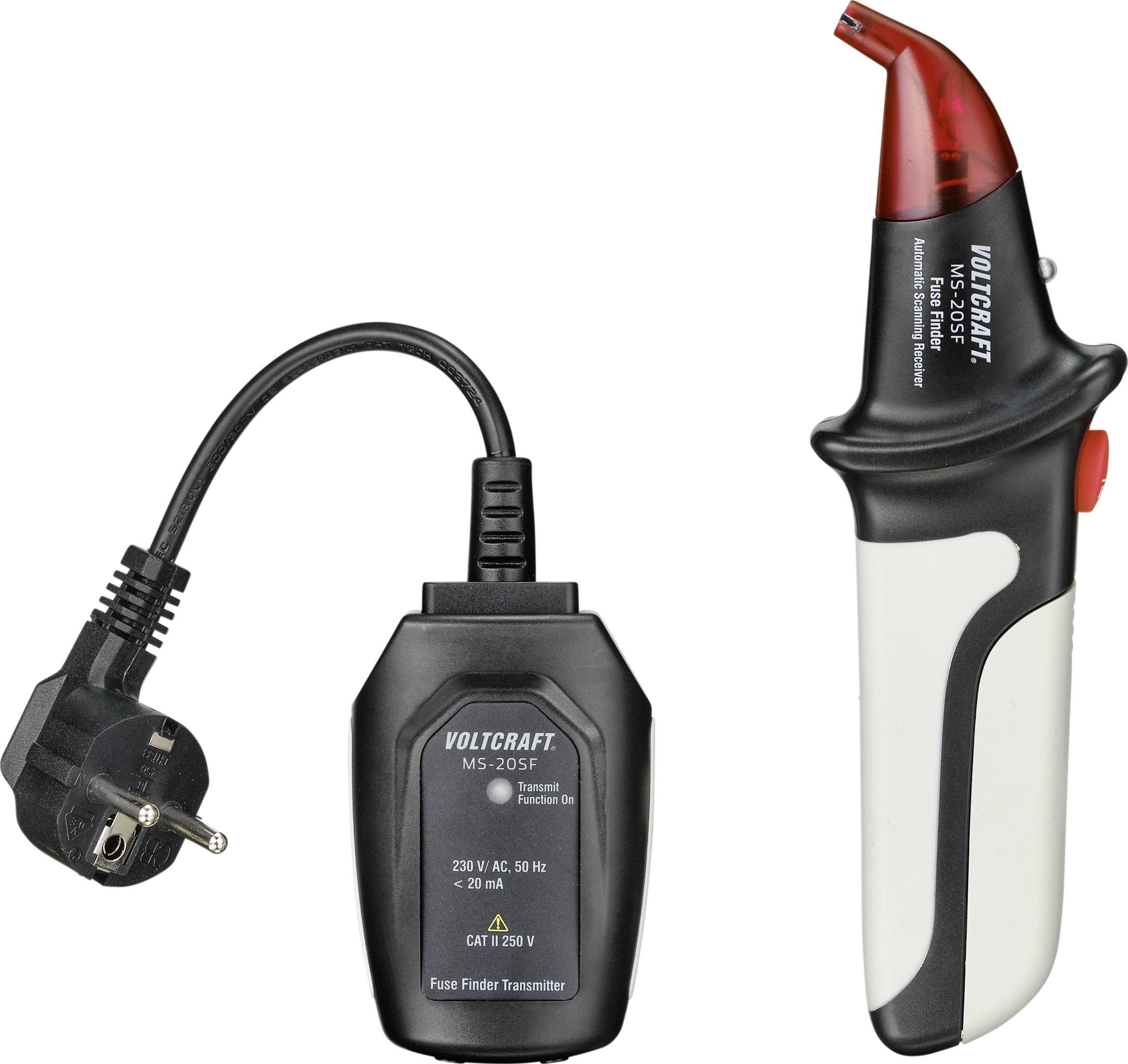 Ensemble détecteur de tension avec unité de prise et appareil portable. Pour le test de tension sans contact et le suivi de câbles. Idéal pour les électriciens.