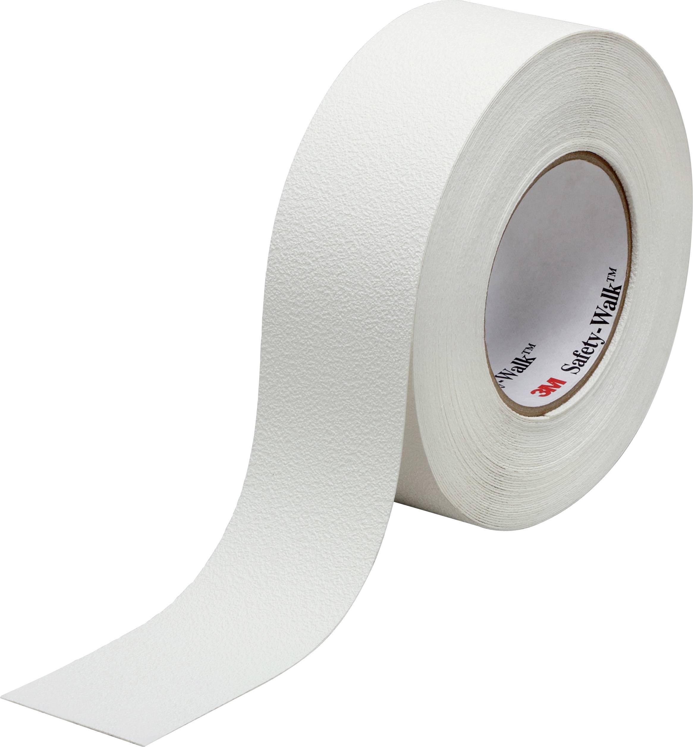 Un rouleau de ruban adhésif antidérapant blanc, utilisé à des fins de sécurité sur des surfaces lisses.