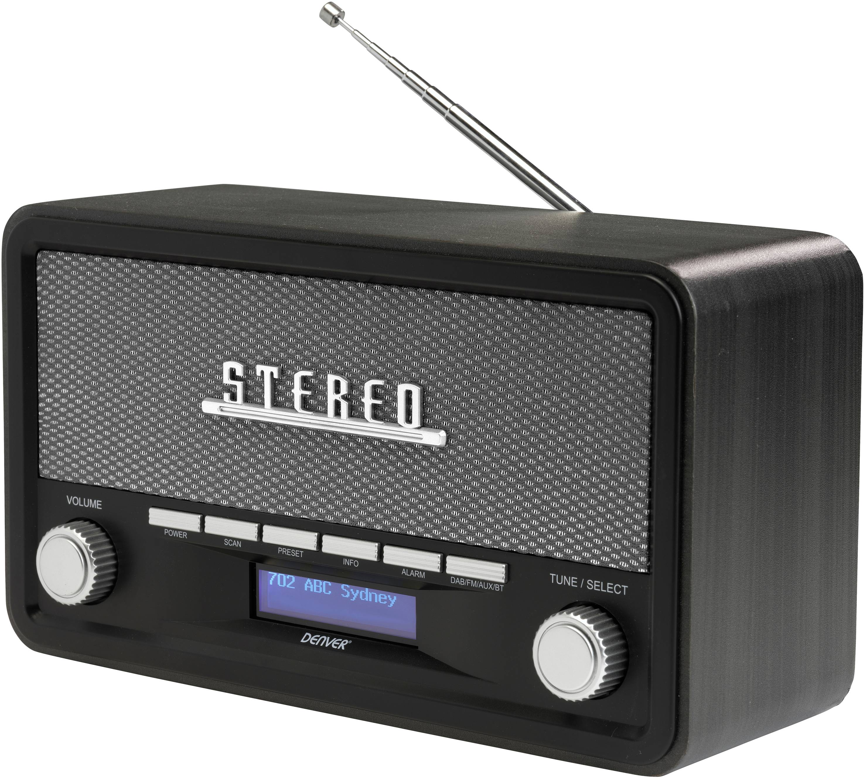 Denver DAB-18 Radio de cuisine FM, DAB+ Bluetooth fonction réveil gris foncé