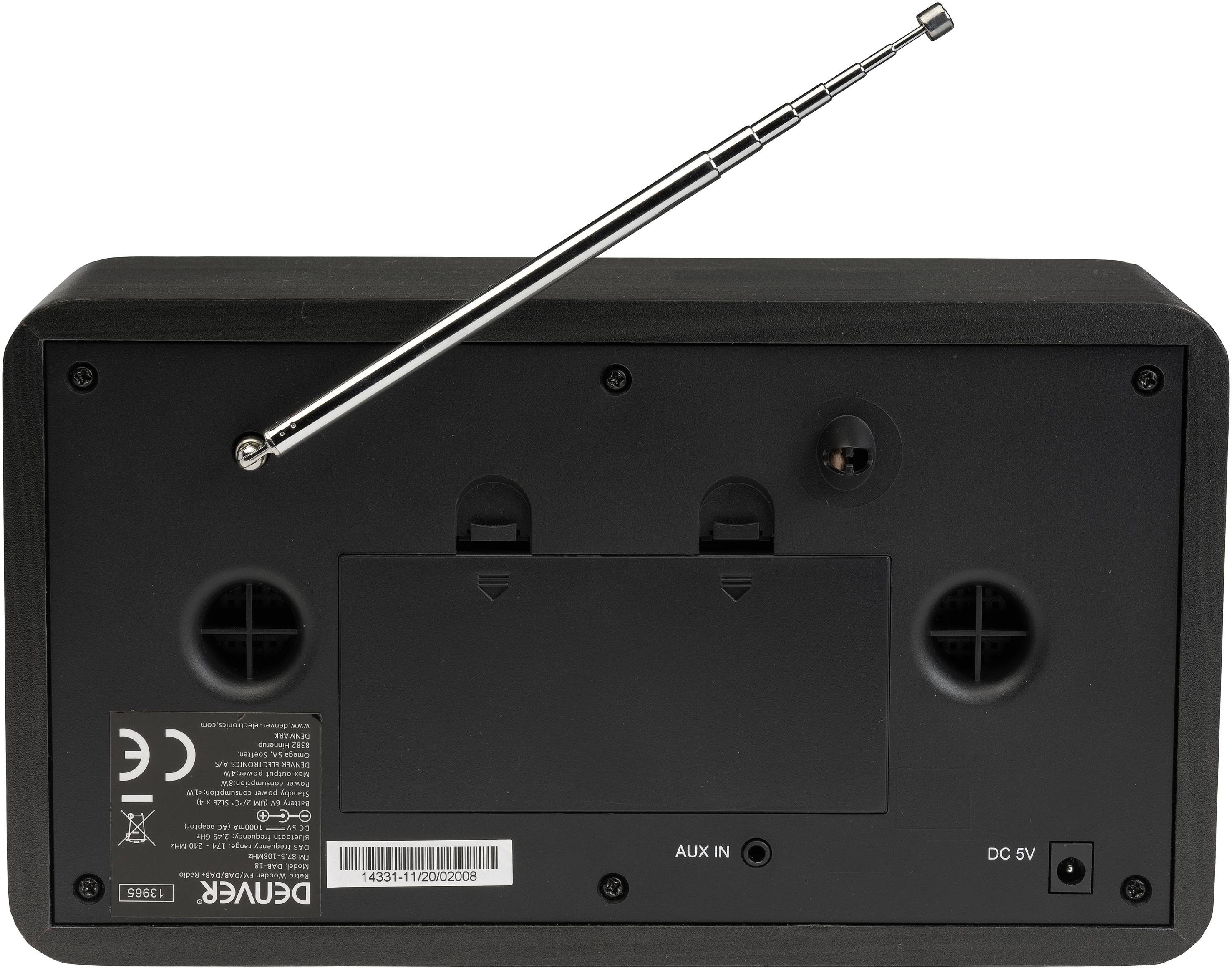 Denver DAB-18 Radio de cuisine FM, DAB+ Bluetooth fonction réveil gris foncé