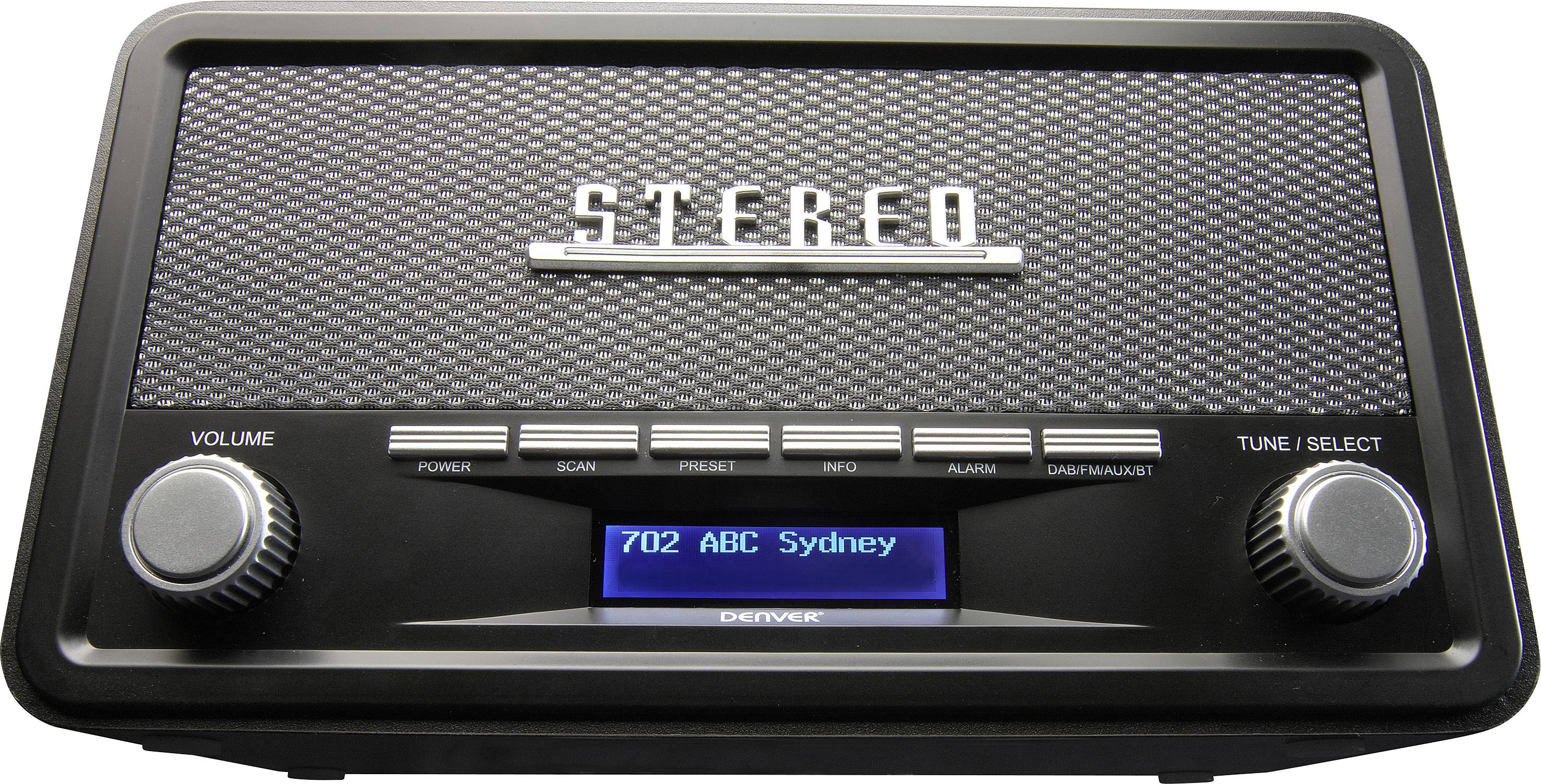 Denver DAB-18 Radio de cuisine FM, DAB+ Bluetooth fonction réveil gris foncé