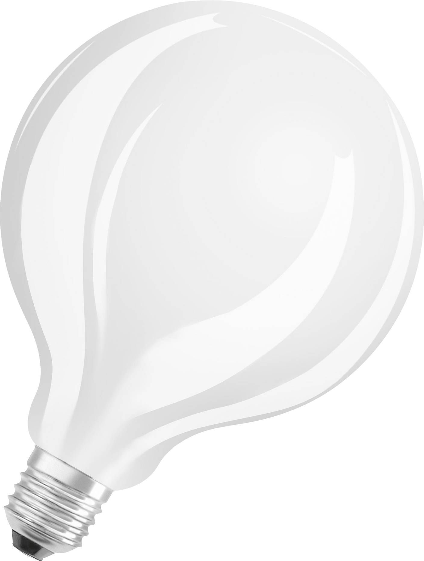 Une ampoule blanche unique à la surface lisse, sur un fond blanc.