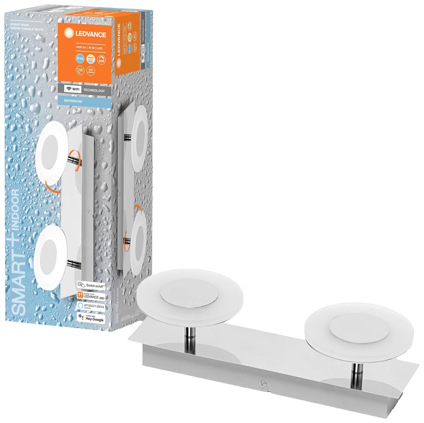 LEDVANCE BATHROOM DECORATIVE CEILING AND WALL WITH WIFI TECHNOLOGY 2 4058075573802 Applique LED pour salle de bain CEE 2021: F