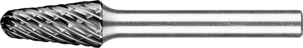 Fraise à tige cylindrique et tête de coupe conique ; utilisée pour meuler et façonner les surfaces métalliques.