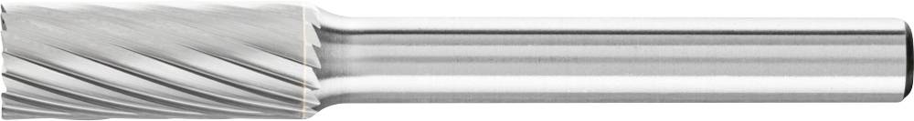 Outil de coupe en métal avec surface de fraisage à rainures hélicoïdales, tige cylindrique. Idéal pour le fraisage précis dans l'usinage des métaux.
