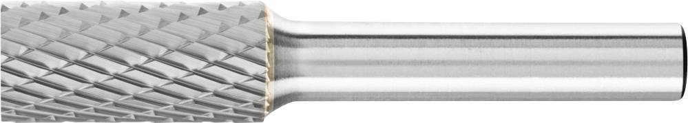 Fraise à tige cylindrique et tête striée pour l'usinage des métaux. Port de vêtements de protection recommandé.