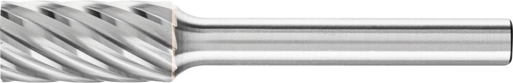Un fraiseur en argent avec des cannelures en spirale, adapté pour l'usinage précis des métaux et le traitement des pièces dans l'industrie.