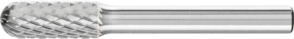 Fraise à tête ronde et dents métalliques, utilisée pour l'usinage de matériaux durs.