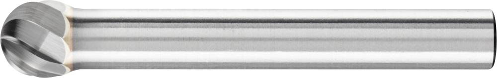 Une fraise en argent à tête spiralée à l'extrémité supérieure, fabriquée en métal, pour des applications industrielles d'usinage.