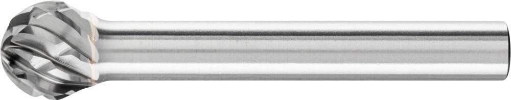 Fraise à surface de coupe hélicoïdale en argent, utilisée pour former ou lisser des matériaux durs lors de l'usinage des métaux.
