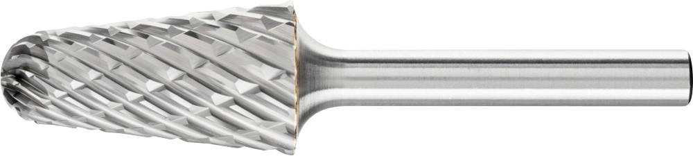 Un foret cylindrique à pointe conique et à denture croisée, utilisé pour l'usinage des métaux.