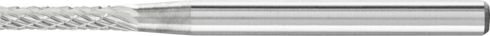 Un foret long et cylindrique avec une tête dentée, adapté pour l'usinage de matériaux ou des perçages précis. Surface métallique lisse.