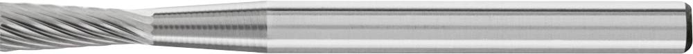 Fraise à dentures hélicoïdales et tige cylindrique en métal. Utilisée pour des travaux d'usinage tels que le fraisage ou le perçage.