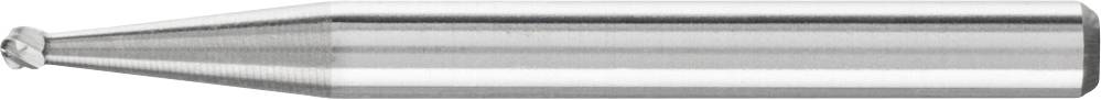 Une tige métallique argentée à pointe étroite et surface lisse, probablement un élément d'un outil ou d'un composant mécanique.