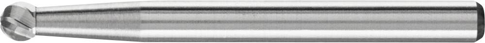 Une tige métallique cylindrique à surface lisse et brillante, dotée d'une pointe biseautée.