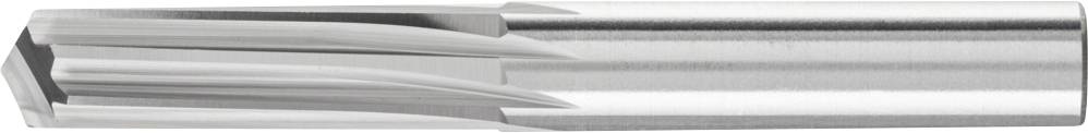 Un fraiseur conique en argent avec plusieurs arêtes de coupe, utilisé pour l'usinage des surfaces métalliques dans la fabrication industrielle.