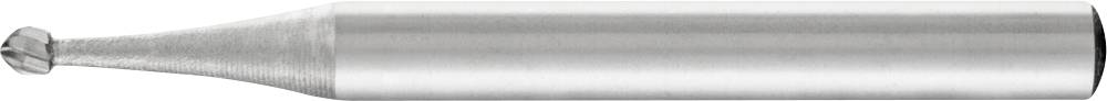 Une fraise métallique à tête sphérique et tige cylindrique, typique des usinage de précision.