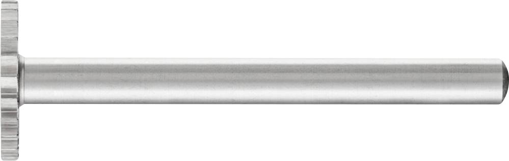 Goujon d'argent, cylindrique, avec une tête striée à une extrémité, disposé horizontalement.
