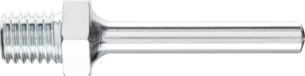 Adaptateur métallique avec un filetage sur le côté gauche et une tige longue et lisse sur le côté droit. Adapté pour les connexions mécaniques.