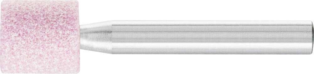 Embout cylindrique de meulage avec tête de ponçage rose et tige métallique argentée, accessoire typique pour appareils de meulage.