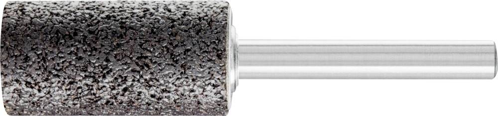 Embout de meulage à surface abrasive granuleuse, cylindrique, avec tige métallique lisse, adapté pour le meulage et le polissage précis.