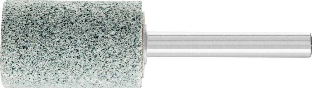 Un embout de meulage cylindrique à surface grise et rugueuse, avec une tige métallique.