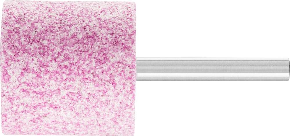 Fraise rose à forme cylindrique et tige en argent, souvent utilisée pour des travaux de précision ou le polissage de surfaces.