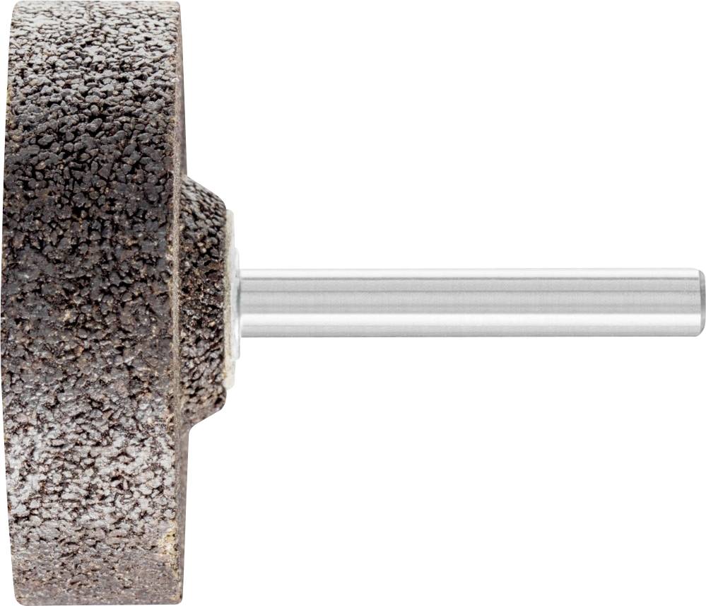 Accessoire de meulage en matériau à grains grossiers avec tige métallique, vu de côté. Adapté pour les travaux de polissage ou de meulage.