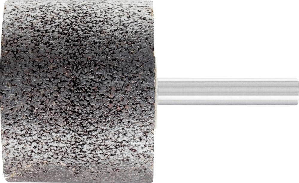 Cylindre de ponçage à surface rugueuse et tige métallique, adapté pour le travail du bois ou des surfaces métalliques dans des travaux artisanaux.