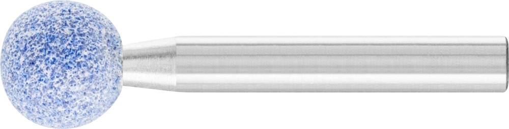 Tête de meulage bleue pour fraiseuse : support cylindrique argenté avec une tête de meulage ronde et granulée.