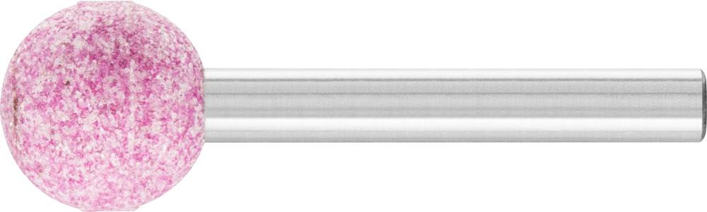 Tête de meulage avec boule rose et manche argenté, adaptée aux travaux de meulage de précision sur différents matériaux.