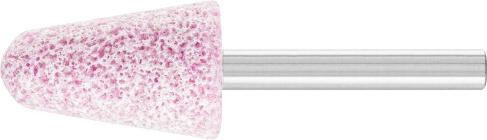 Rose de meulage avec tige en métal, forme conique. Adaptée pour le polissage ou le meulage précis de matériaux.
