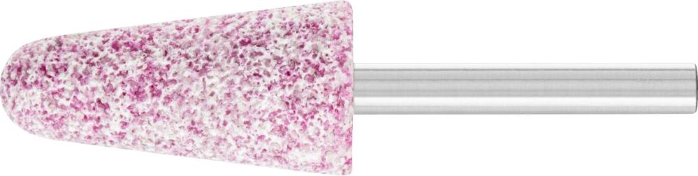 Embout de ponceuse à ongles en forme de cône, marbré rose et blanc. Utilisé pour la manucure ou la pédicure afin de façonner et lisser les ongles.