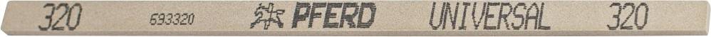 Bandes de papier de verre portant les inscriptions '320', 'APFEER', 'UNIVERSEL', symbolisant des travaux de ponçage sur différentes surfaces.