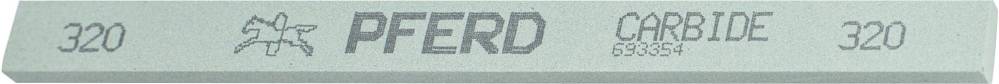 Pierre à aiguiser portant l'inscription 'PFERD CARBIDE', avec le nombre '320' à gauche et à droite.