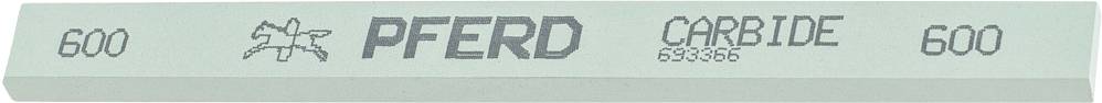 Pierre à meuler vert portant l'inscription : « PFERD CARBIDE 600 SS3366 », centrée. À gauche et à droite de « PFERD », le nombre « 600 ».