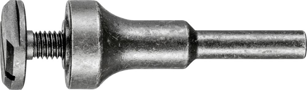 Adaptateur métallique de meulage avec filetage et tige cylindrique, utilisé pour les travaux de meulage avec des disques abrasifs spéciaux.
