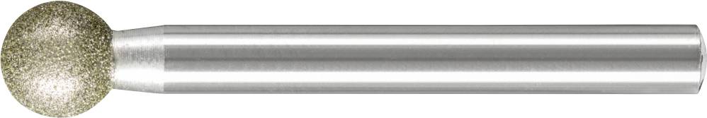 Un fraiseur diamanté rond avec une tête sphérique et une tige argentée, utilisé pour meuler ou fraiser dans le traitement des matériaux.