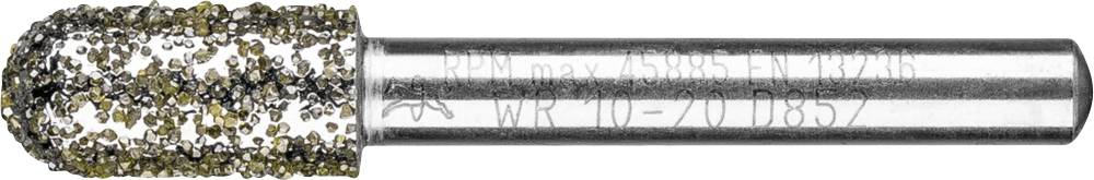 Tête de meulage à grain grossier et de forme cylindrique ; pour l'usinage précis des matériaux, adaptée aux régimes élevés.