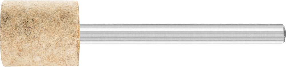 Un disque abrasif en feutre avec une tige métallique, adapté pour des travaux de meulage précis sur différentes surfaces.