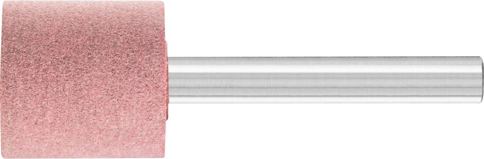 Embout de meulage rouge de forme cylindrique sur une tige métallique. Utilisé pour le meulage ou le polissage de surfaces.