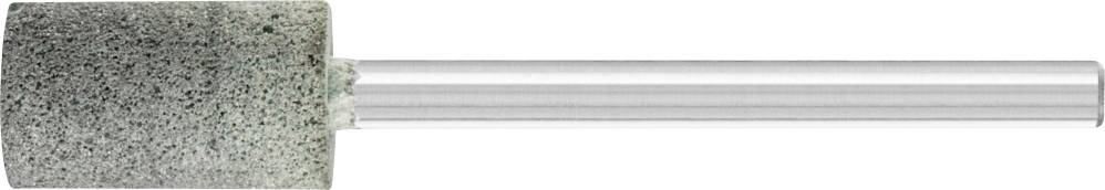 Une tête de meulage cylindrique à surface grise et rugueuse, montée sur une tige métallique. Adaptée pour des travaux de meulage précis.