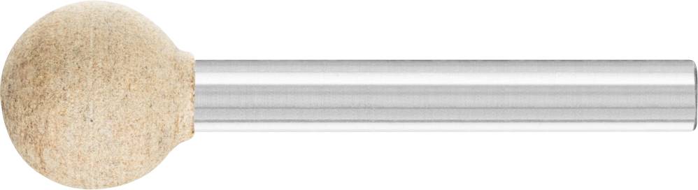 Outil de meulage avec une tête sphérique en matériau abrasif fixée sur une tige métallique, utilisé pour le polissage fin ou le lissage de surfaces.