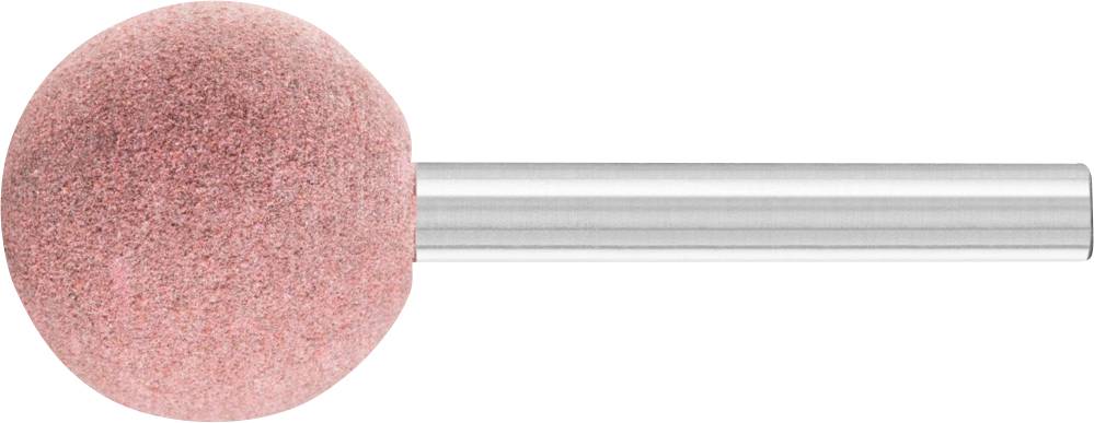 Crayon abrasif avec une bille de meulage ronde rose et une poignée métallique. Adapté pour les travaux de précision et la finition de surfaces.