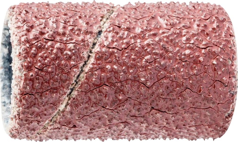 Un disque abrasif usé, grossier, avec une surface structurée rougeâtre et des fissures visibles, probablement destiné à une machine à meuler.