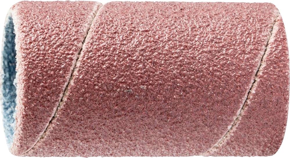 Un cylindre de meulage rouge-brun, à grain grossier, avec rainure en spirale. Utilisé pour lisser et poncer divers matériaux.