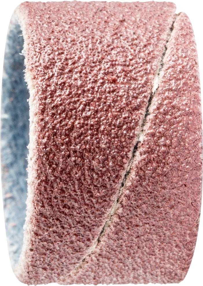 Ein rosa Schleifband aus sandpapierartigem Material, das zur Verwendung auf einem Schleifgerät bestimmt ist.