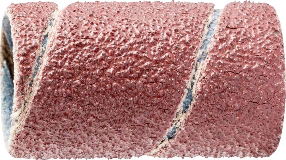 Un disque abrasif rouge-brun à surface texturée.