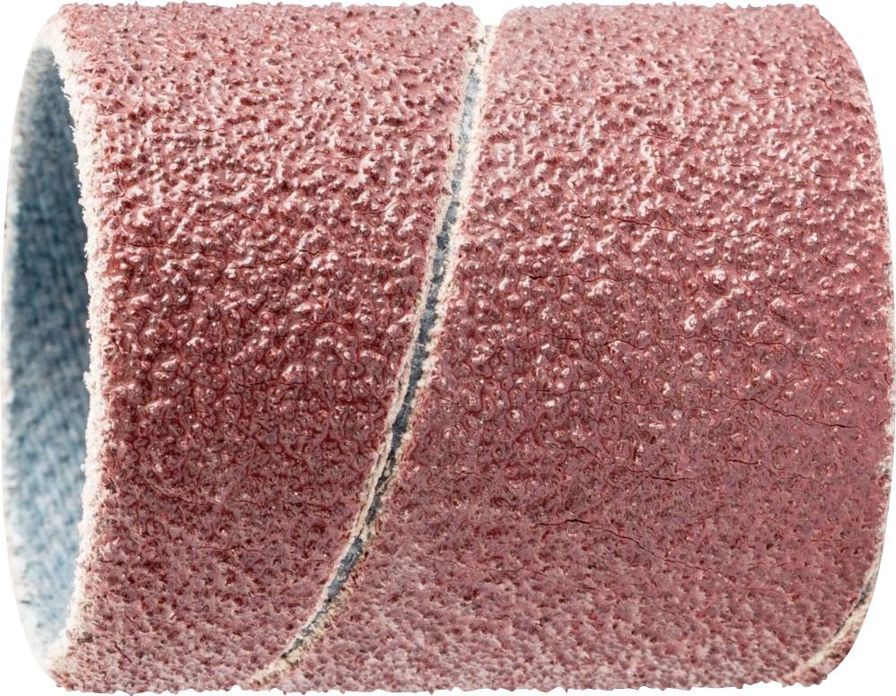 Rouleau de bande abrasive en tons bruns, représenté de côté. Adapté pour les travaux de ponçage sur différents matériaux.