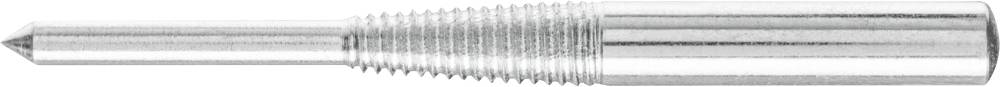 Objet métallique de forme cylindrique avec une pointe conique et une surface striée au milieu.